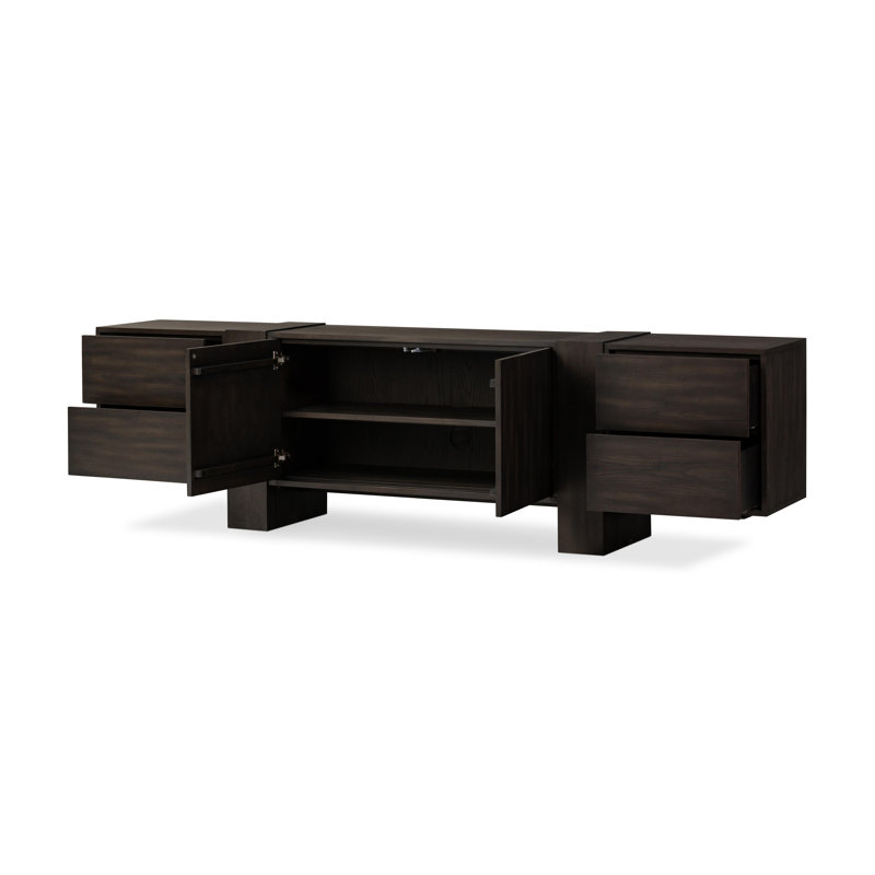 Fisher Media Console, Smoked Black Veneer