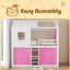 Bunk Wood House Bed With Tent-350140155-350140154