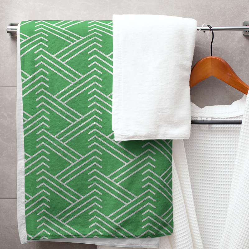 Jordao Bath Towel, Green/White