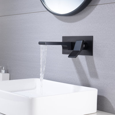 Wall Mounted Optional Single-handle Bathroom Faucet with Drain Assembly