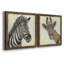 Motif zébré - ensemble de 2 peintures sur toile encadrées-111517219-111517225