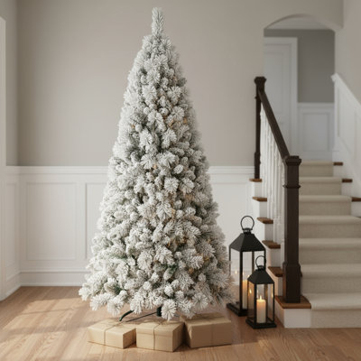 Arbre de Noël pin vert et blanc 8 pi