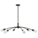 Atera 6 - Light Steel Dimmable Sputnik Modern Linear Chandelier