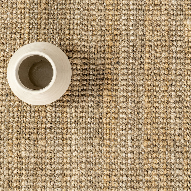 Tapis en jute tissé à plat à la main campagnard Waring, Rectangle 8 pi 6 po x 11 pi 6 po