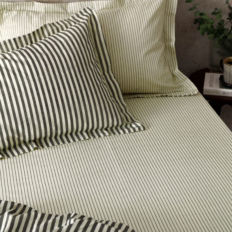 Sigita 100% Cotton Standard Fitted Sheet, Single (3'), Black