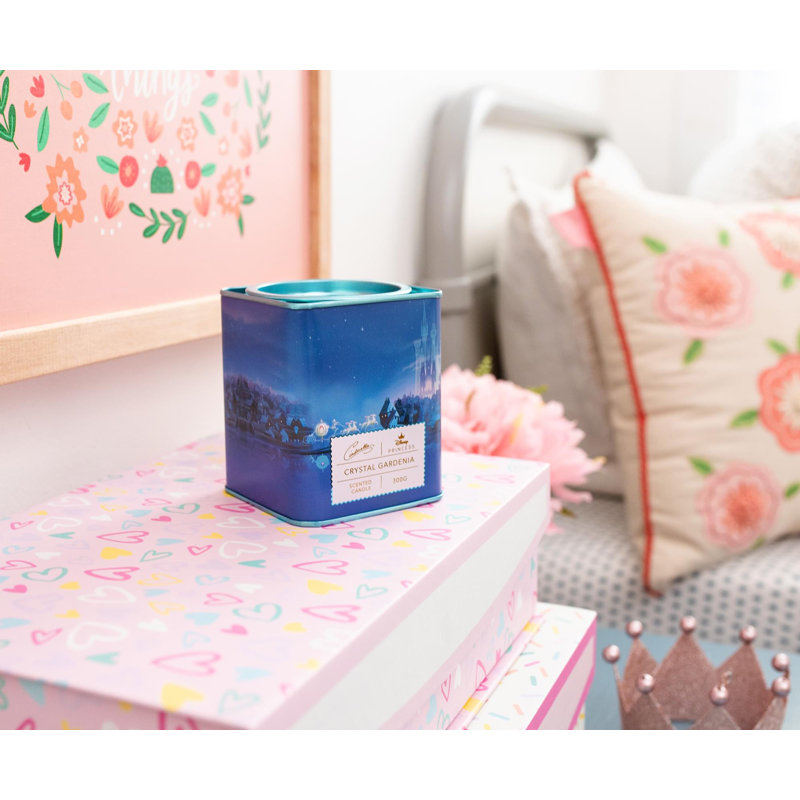 Crystal Gardenia Scented Designer Candle with Metal Holder