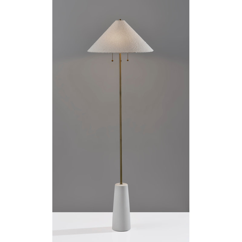 Waylon Floor Lamp, White, White
