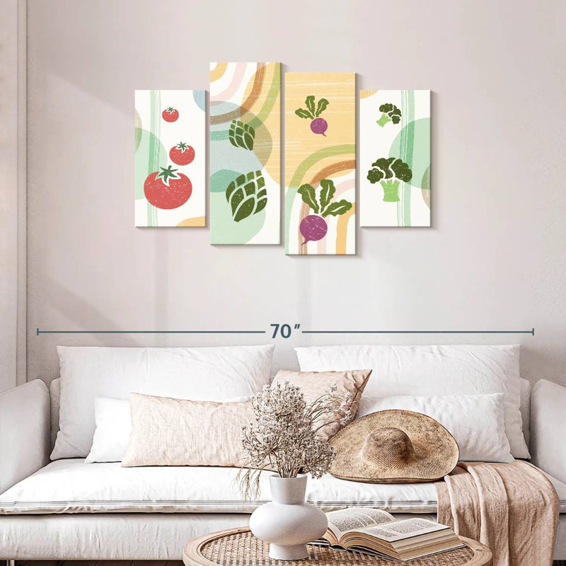 Yarlin Boho, légumes abstraits, H 27 po x l 43 po