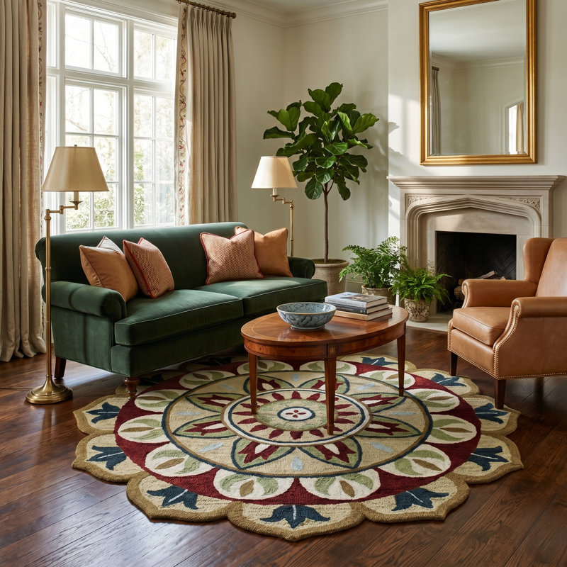 Aisosa Hand Tufted Wool Indoor Rug, Round 4'