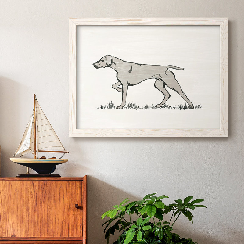 " Neutral Pointer II ", White Framed, 18" H x 26" W x 1.5" D