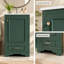 Meuble-lavabo de 51 cm (20,1 pouces) avec lavabo en céramique, tiroir, meuble-lavabo simple sur pied avec porte à fermeture douce, tablette réglable, style moderne, vert