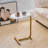 2-Piece White C-Shaped Side Table, Couch & Bed End Table for Small Spaces-242094828