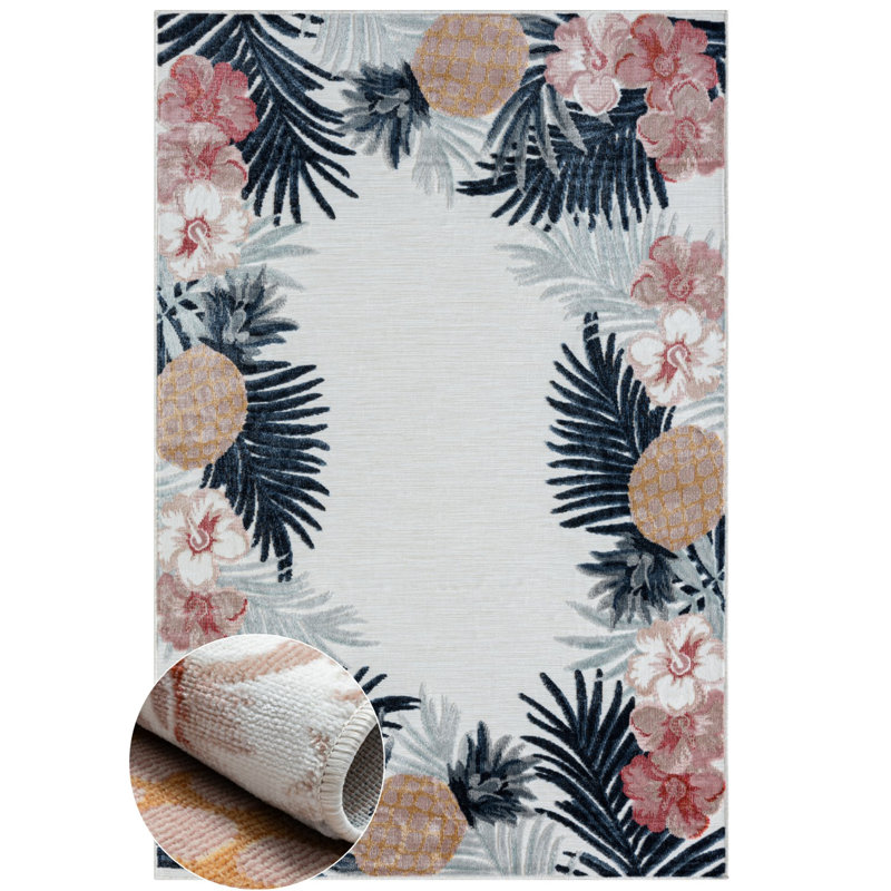 Quedgeley Floral Indoor / Outdoor Area Rug, Rectangle 140 x 200cm