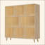 Armoire de rangement en bois de pin à 8 compartiments, organisateur à tablettes fixes pour livres / jouets / décoration intérieure, bibliothèque en bois moderne, armoire à compartiments multiples pour la maison / le bureau
