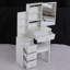 29.2" Small Space Left Bedside Cabinet Vanity Table + Cushioned Stool-1135991995