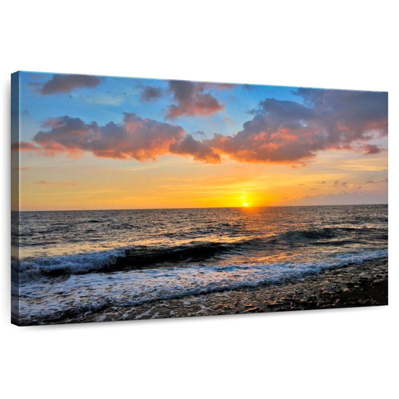 Gillard Tres Palmas Gillard coucher de soleil, H 16 po x l 24 po