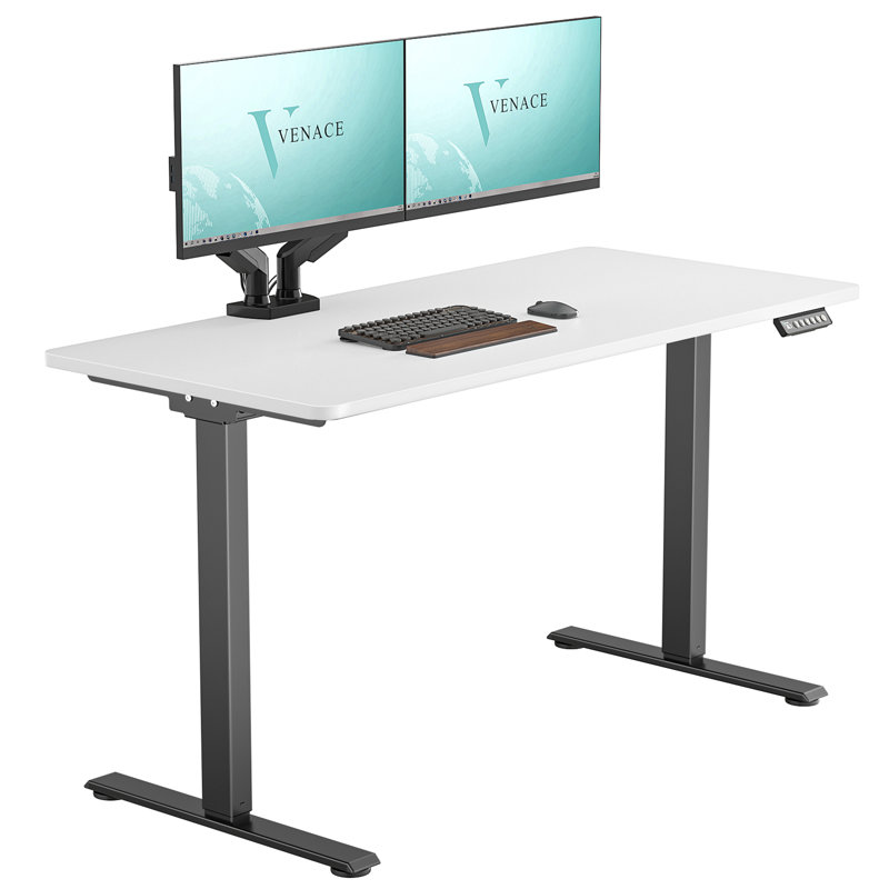 Standing Desk, 46.5" H x 47.24" W x 23.62" D, White, Black