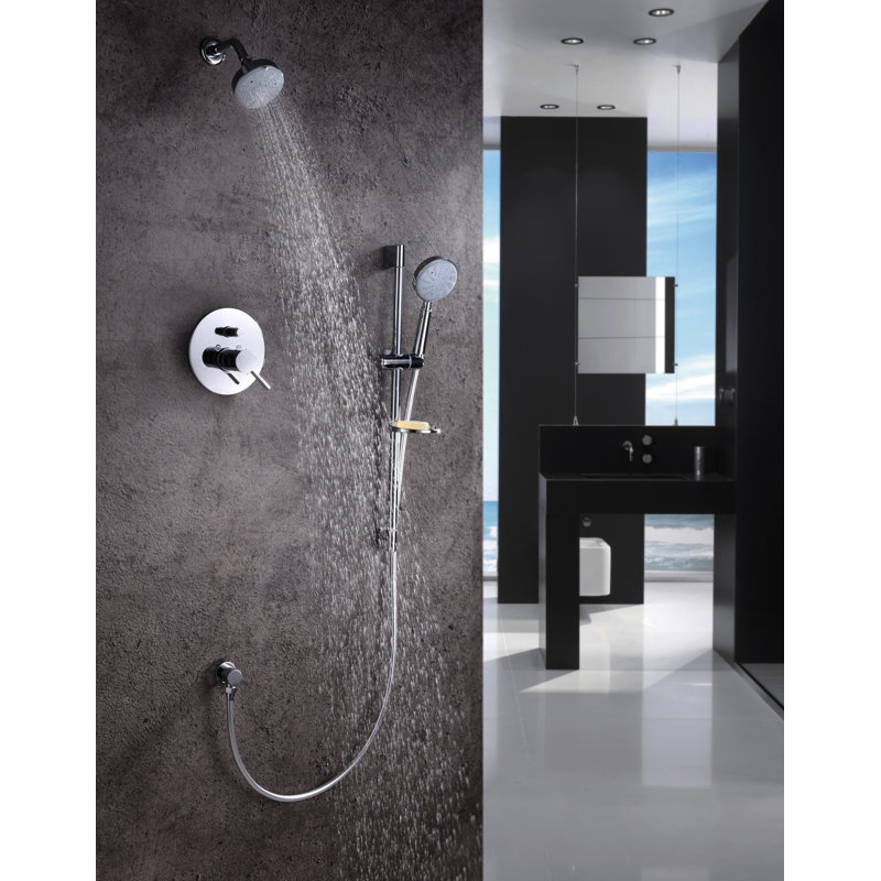 Grand Canyon Series Diverter Complete Shower System with Rough in-Valve, Chrome