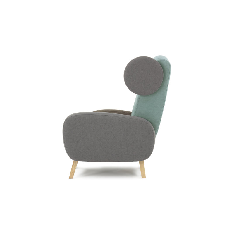 Barlow Upholstered Armchair, Grey/Brown/Turquise