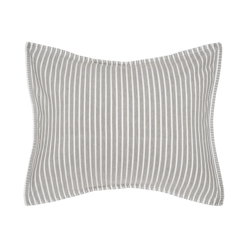 Lucas Standard Cotton Sham with Shirting Stripe