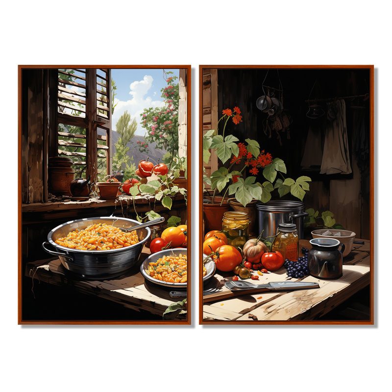 Cuban Cuisine Flavourful III - Large Cuba, impression d'art sur toile, ensemble de 2, H 36 po x l 48 po, Brun