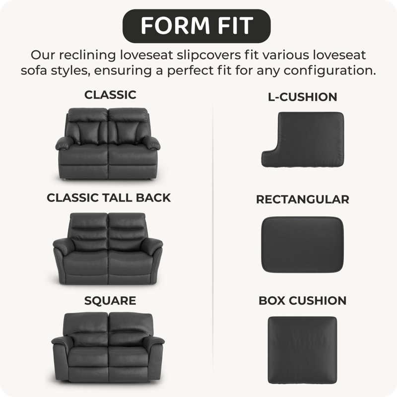 Housse extensible pour canapé inclinable - Facile à nettoyer et durable - Collection Comfort, H 35 po x l 60 po x P 40 po