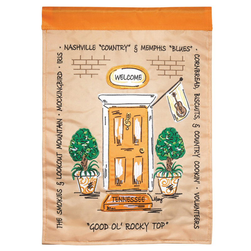 Drapeau de jardin en polyester 18 po x 13 po Tennessee
