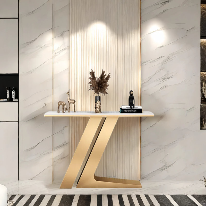 Console d'entrée de luxe, Blanc, H 31,5 po x l 39,4 po x P 11,8 po