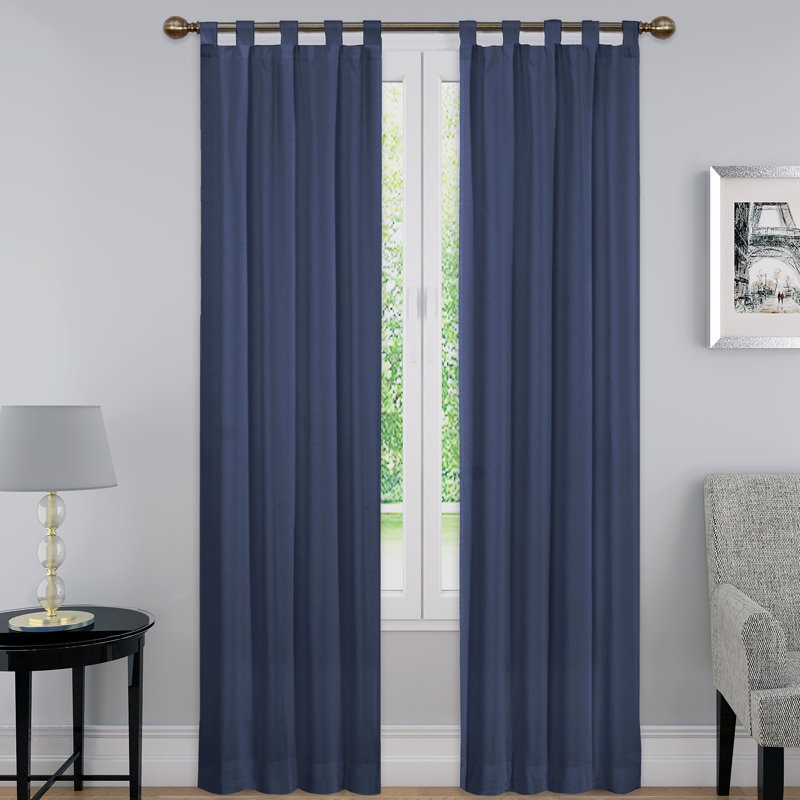Barretti Sheer Curtain Pair, 30" W x 84" L, Indigo