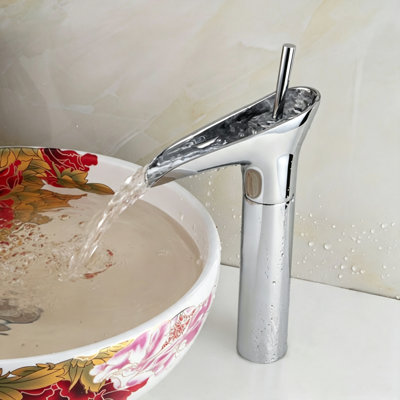 Robinet pour salle de bain à poignée simple avec drain - vasque