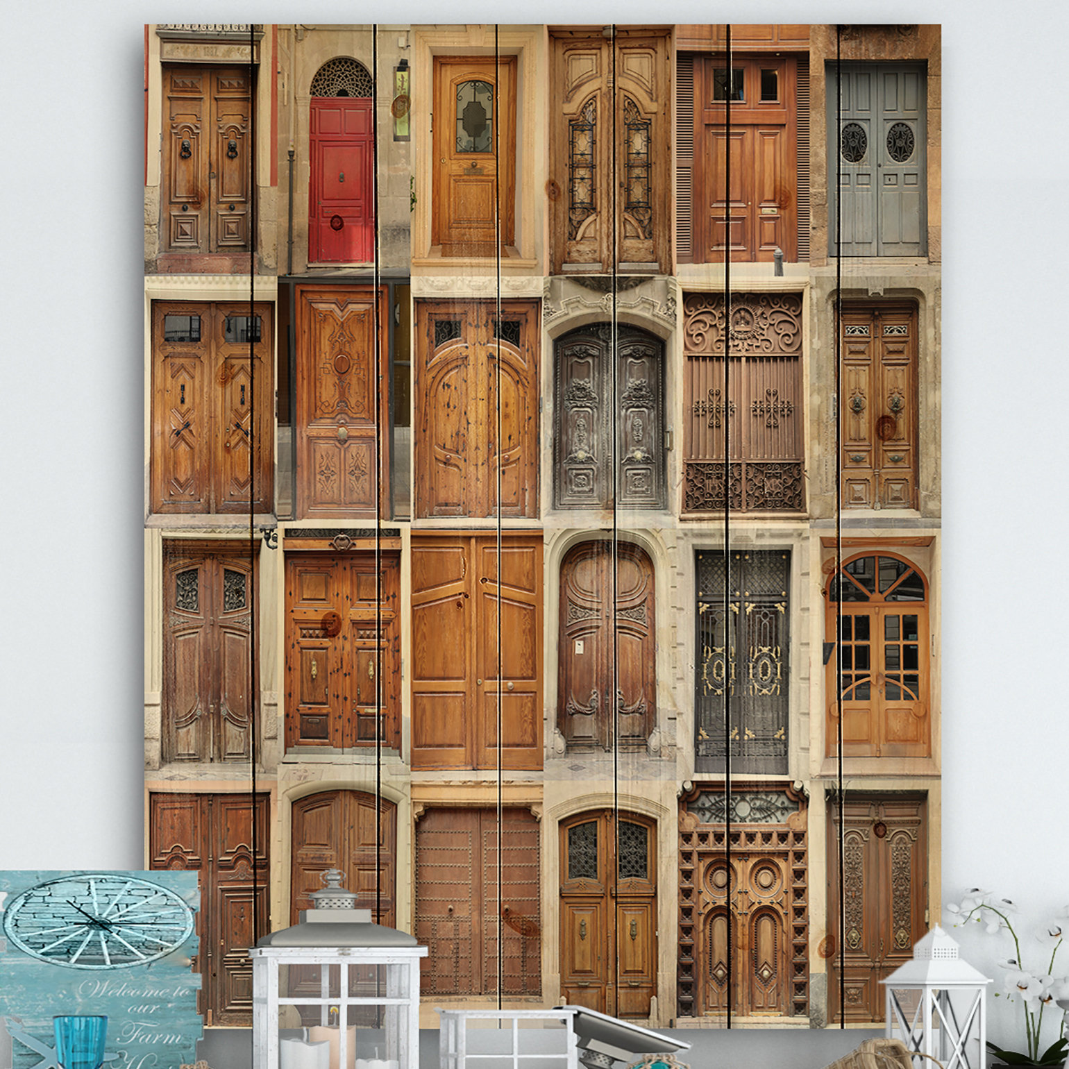 East Urban Home Art Nouveau Doors - Graphic Art Print on Wood | Wayfair