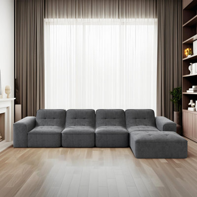 Canapé modulaire modulaire avec repose-pieds et repose-pieds