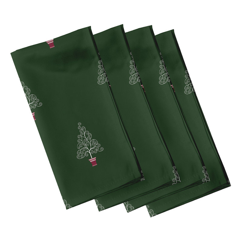 Ensemble de serviettes 4 pièces filigrane Forest, Vert
