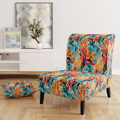 Fauteuil de chambre rembourré Rainbow Cheetah Waves