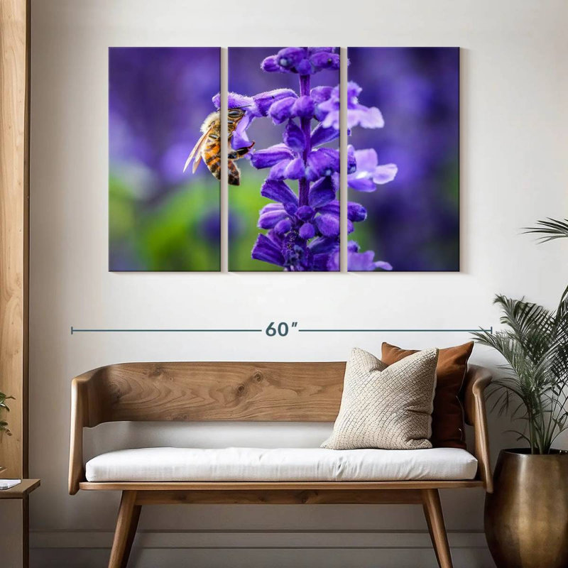 Brampt fleur et abeille, H 32 po x l 50 po
