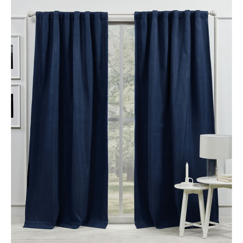 Lauren Ralph Lauren Room Darkening Curtain Single Panel, Blue, 50" x 108"