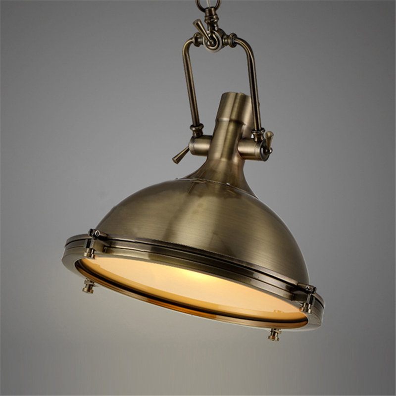 Luminaire suspendu avec diffuseur givré en bronze