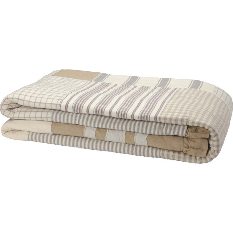Grace Twin Cotton Patchwork Quilt in Neutral Tones