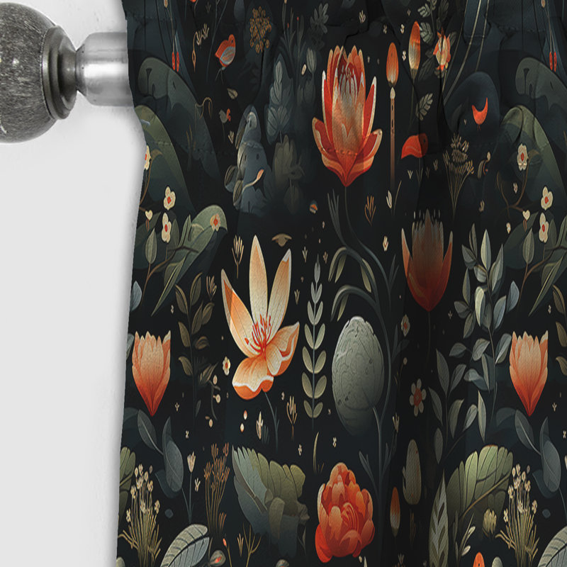 Nomadic Botanical Evasion - Rideau floral - Rideau occultant floral - 1 panneau, L 52 po x L 120 po