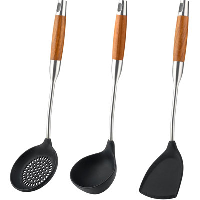 Ustensiles de cuisine résistants aux outils de cuisson en acier inoxydable sans silicone