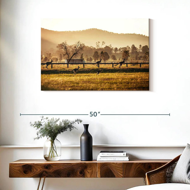 Brampt Leaping Hunter Valley Kangaroos, 24" H x 36" W