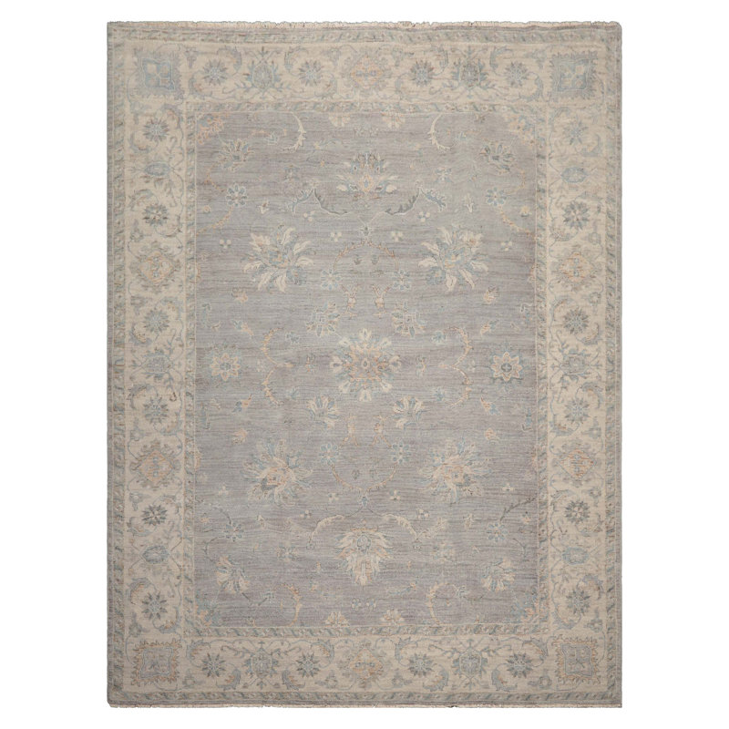 Tapis Oushak traditionnel en laine beige beige traditionnel 9 x 12