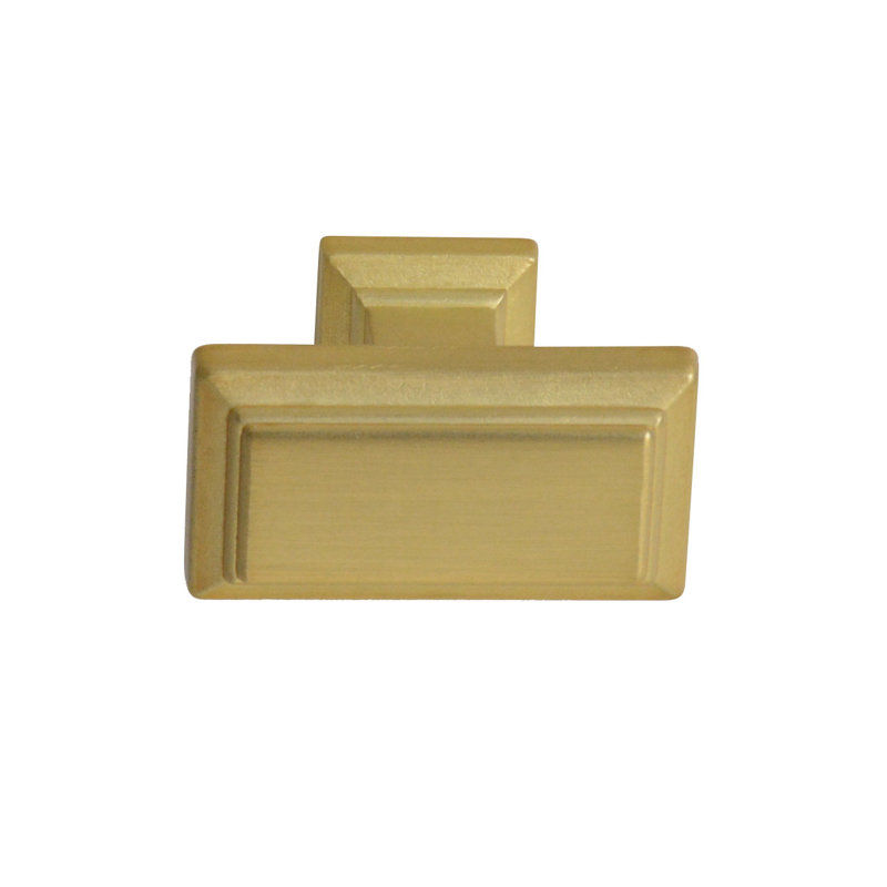 Poignée rectangulaire de 1,3 po de longueur, Laiton satiné