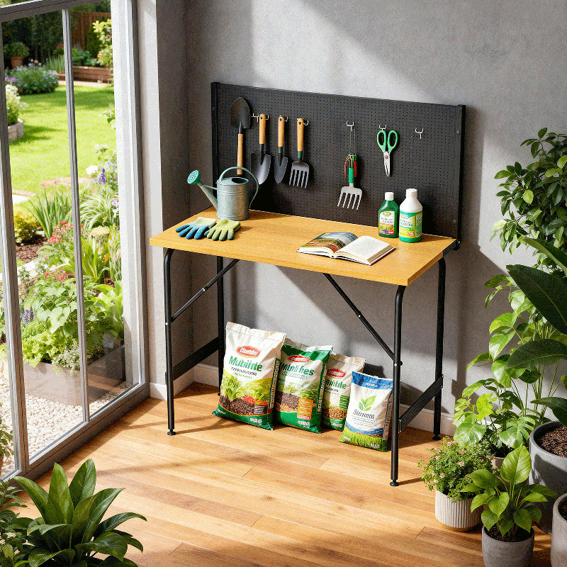 Banc de travail de 46 po avec banc perforé réglable pour atelier de menuiserie