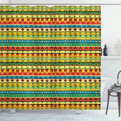Luther Geometric Shower Curtain with Hooks Included