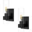 Ensemble de 2 lampes murales modernes pour salle de bain noir mat, abat-jour en verre transparent, base E26 pour salle de bain