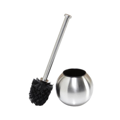 Porte-brosse de toilette en métal 14,5 po en argent
