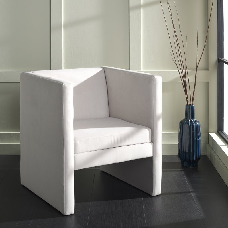 Fauteuil large en velours de 26 po Jedu, Gris clair