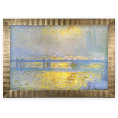 « rectangle » charing cross bridge» par claude monet, reproduction de peinture à l’huile