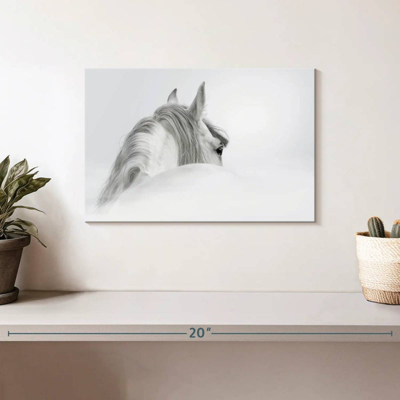 Brampt Exquisite White Horse, 8" H x 12" W